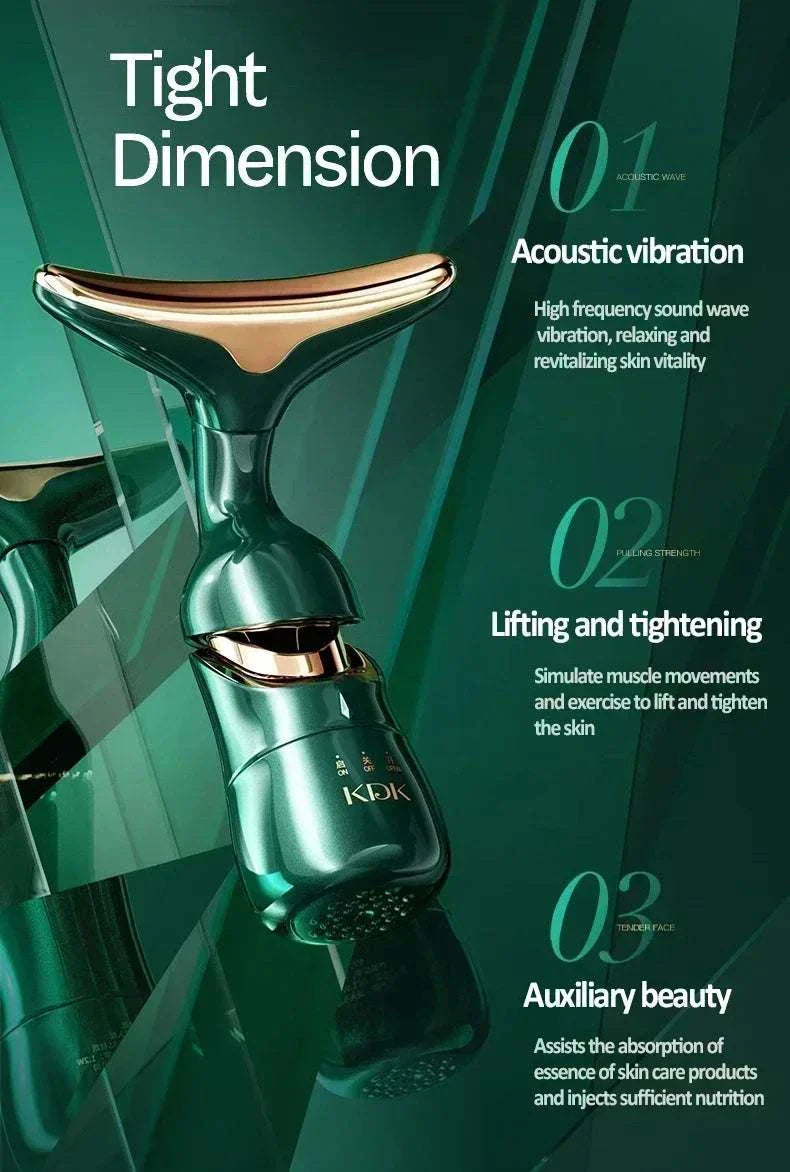 3-in-1 Facial Lifting Device with acoustic vibration, lifting, tightening, and auxiliary beauty functions for skin revitalization and firmness