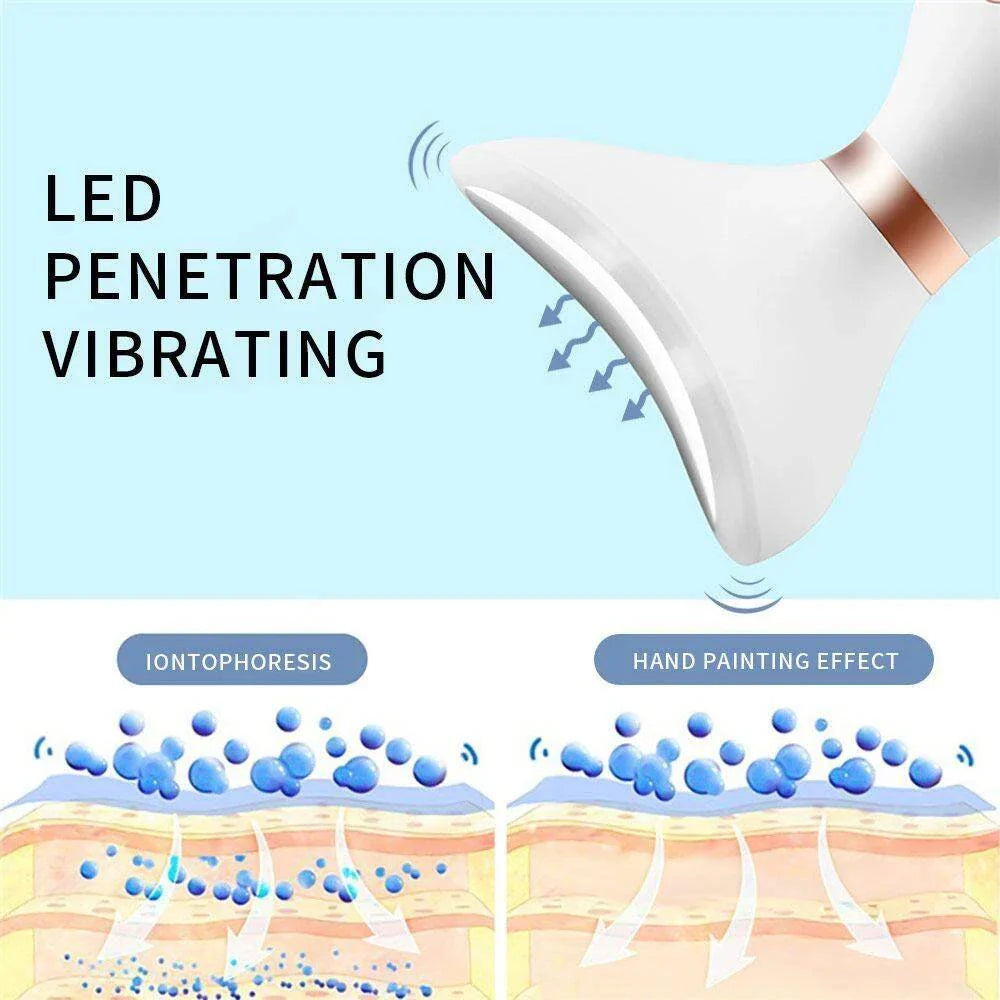 3-in-1 Face Massager with LED penetration and vibrating microcurrent technology for enhanced skincare absorption and facial rejuvenation