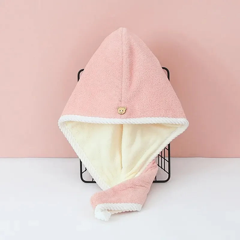 Double Thick Dry Hair Towel Cap