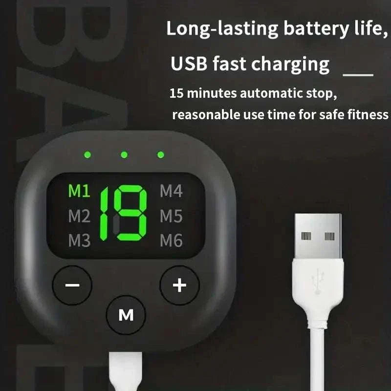 Waist massager portable USB charging shaper with digital display and fast USB charging cable