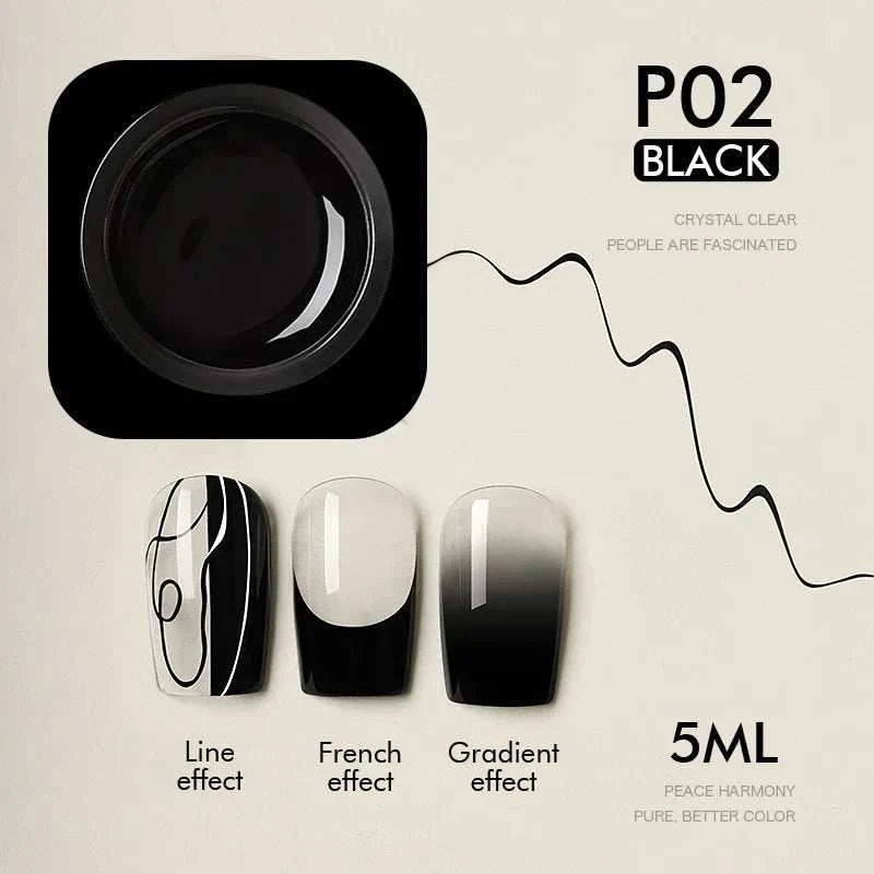 4-in-1 Black & White Nail Painting Gel