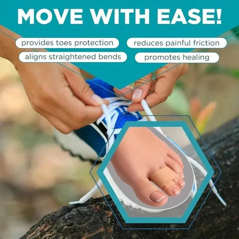 Reusable Hammer Toe Straightener providing toe protection, reducing friction, and promoting healing for better foot alignment and comfort.
