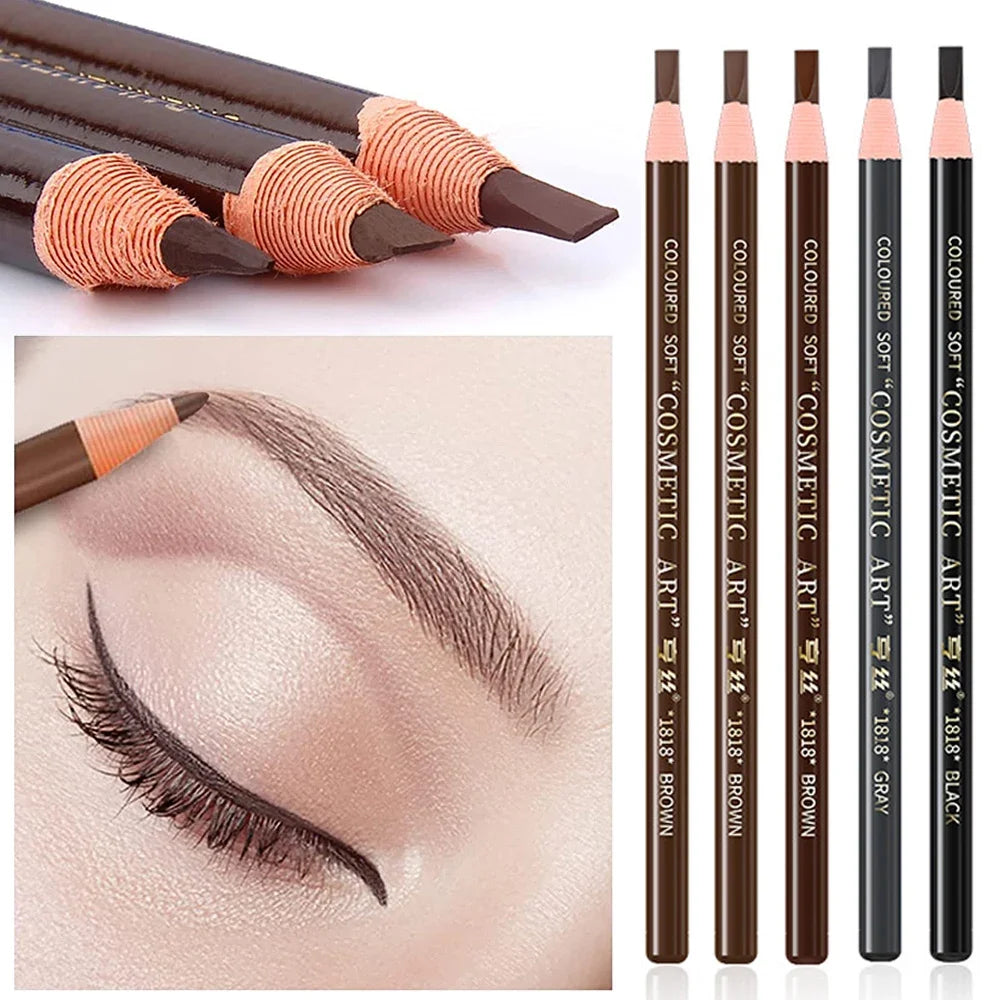 5pcs professional microblading eyebrow pencils set with waterproof, smudge-proof pigments and precision tips for natural hair-like strokes