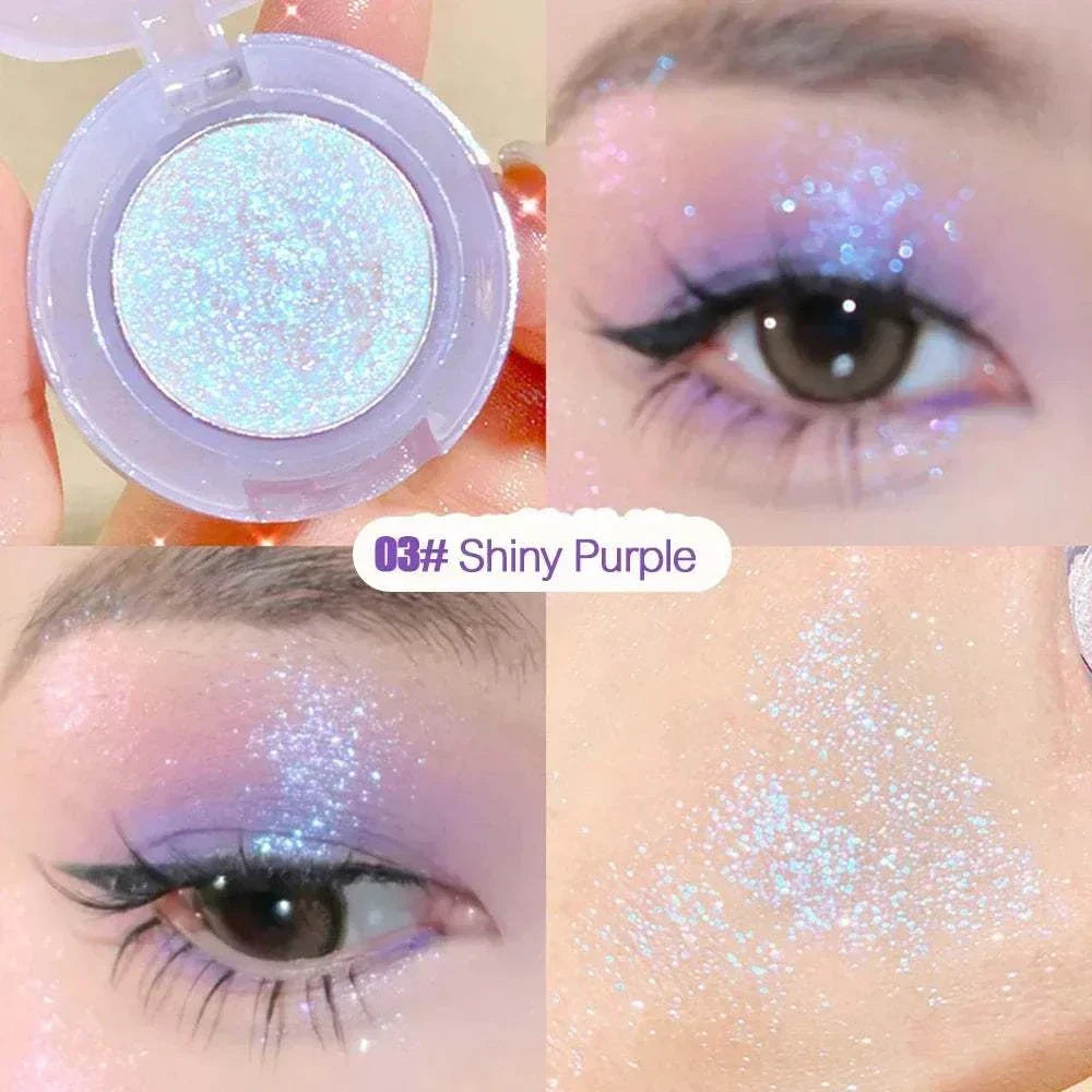 Diamond Glitter Monochrome Eyeshadow Palette in shiny purple with sparkling, high-pigment glitter for bold, long-lasting eye makeup.