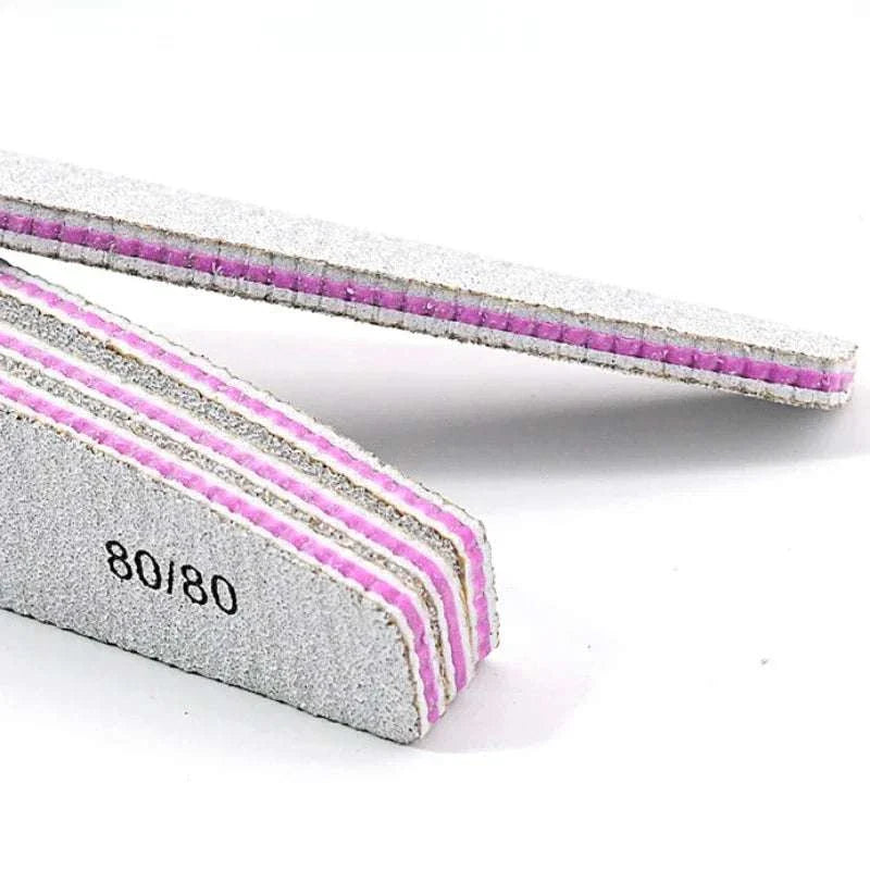 Professional emery nail file set with dual grit 80/80, ergonomic design for shaping and smoothing nails