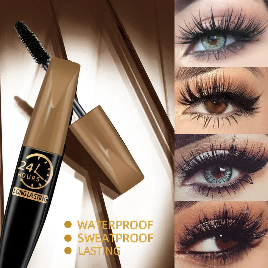 5D Black Silk Fiber Mascara waterproof long-lasting volumizing lash enhancer with dramatic length and volume effects