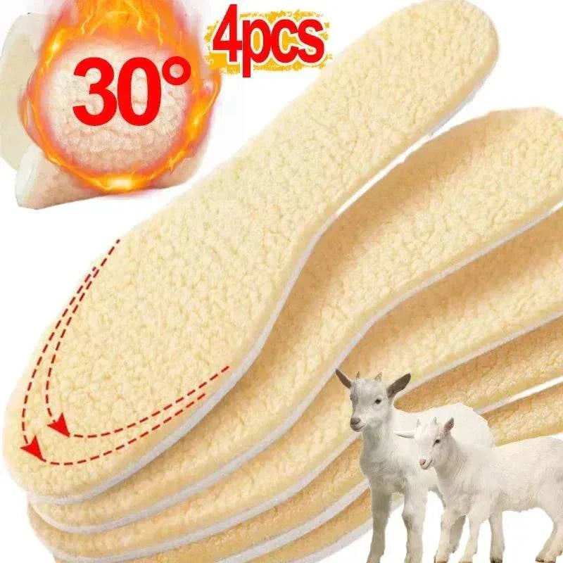 Natural lamb fleece insoles for warmth, cushioning, moisture-wicking, and trim-to-fit comfort in shoes.