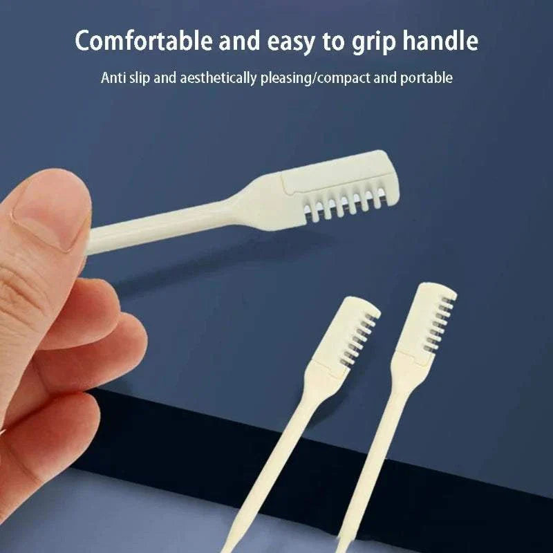 Manual nose hair trimmer with comfortable grip, compact and portable design for easy, precise grooming without batteries.