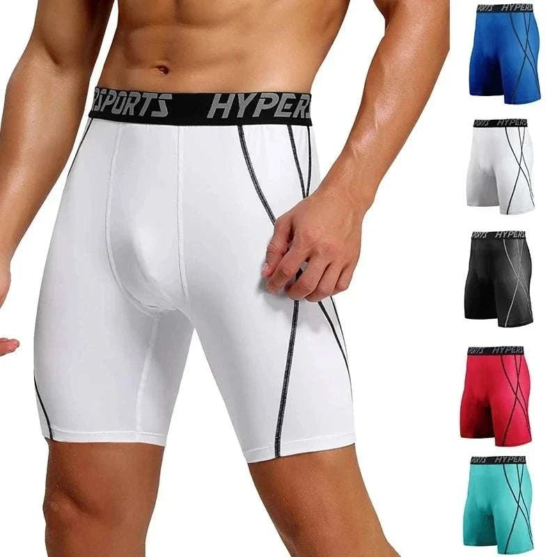 Men’s compression shorts with breathable, sweat-wicking fabric and supportive, flexible fit for gym, running, and sports activities.