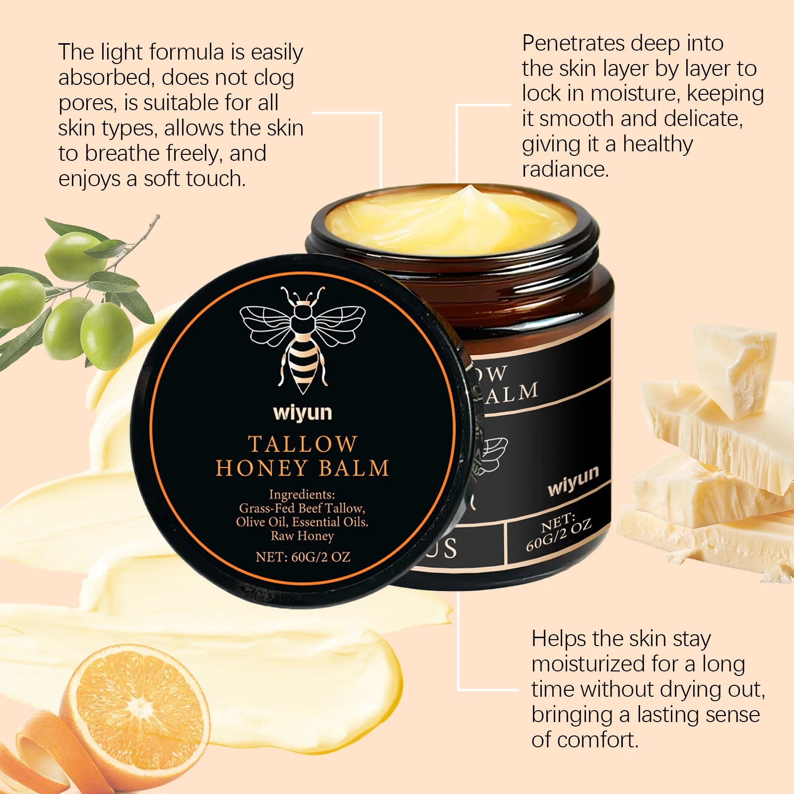 Beef Tallow Honey Moisturizer