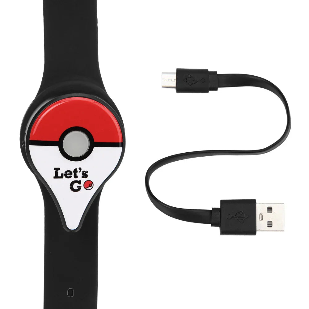 Auto Catch Powermon Go Plus smart Bluetooth wristband with rechargeable battery and USB charging cable for hands-free Pokémon Go play