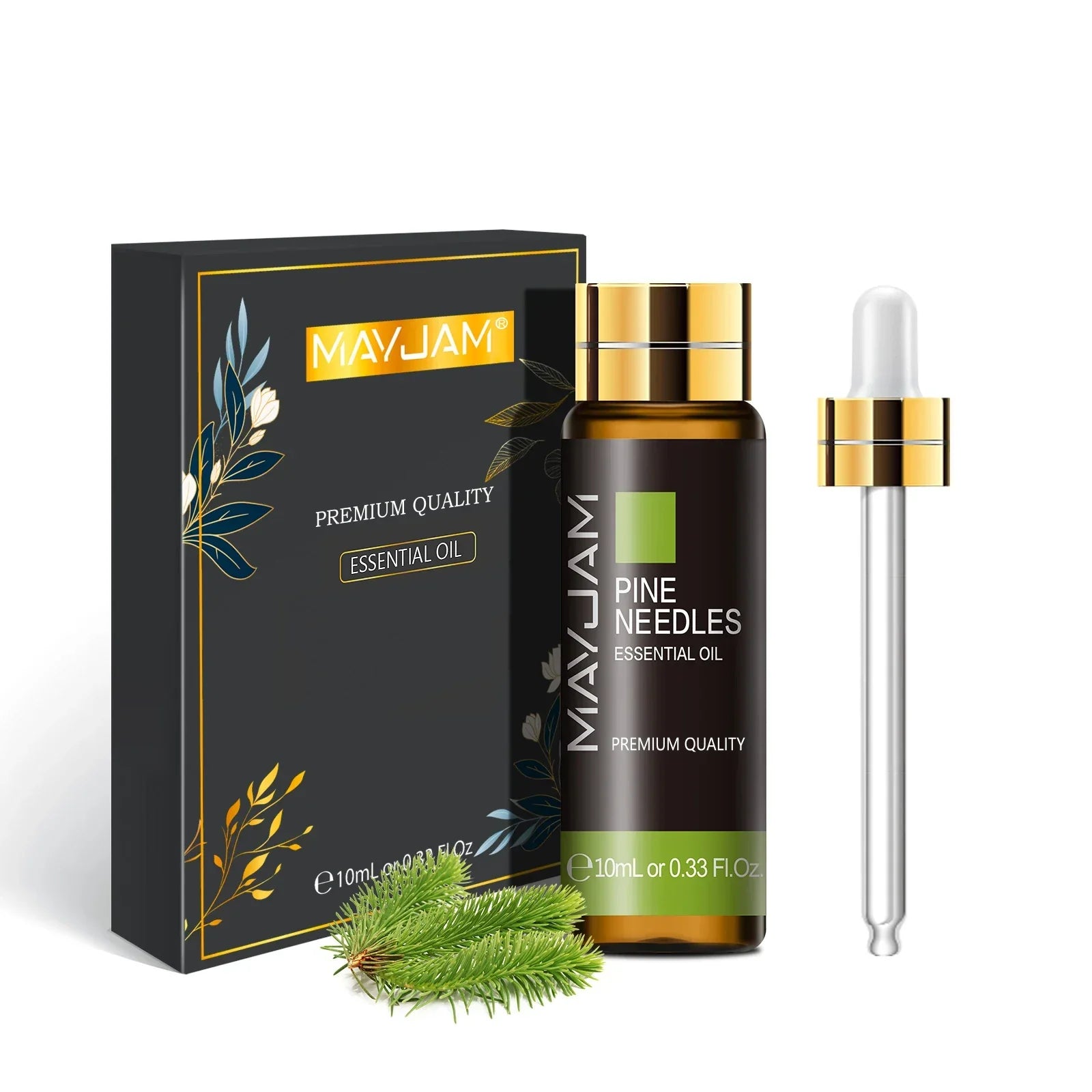 MAYJAM Essential Oil 10ml with dropper and pine needle scent in premium packaging