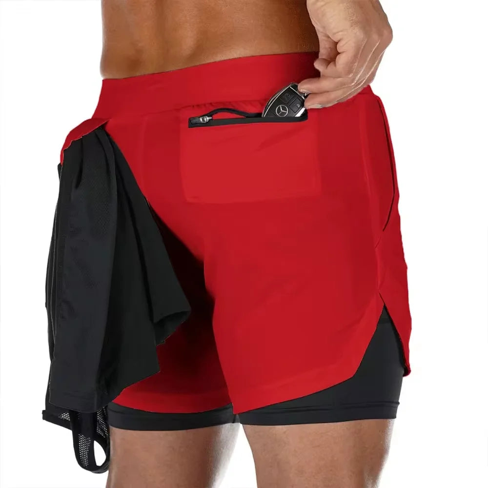 Summer Men’s Double Layer Sports Shorts