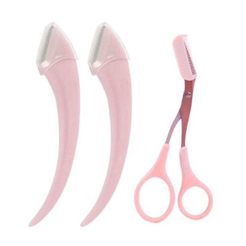 Karsyngirl Eyebrow Trimming Knife Set with precision razors and comb scissors for shaping brows and facial grooming