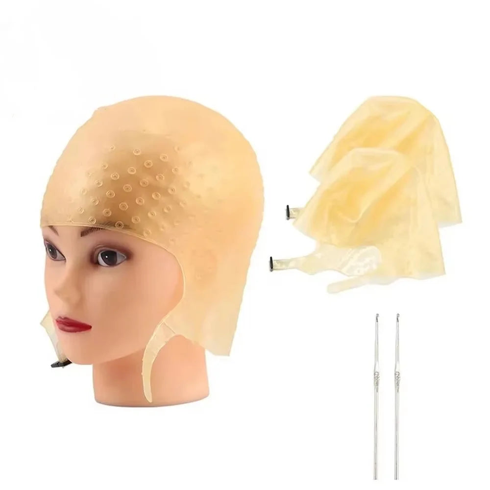 Professional Silicone Hair Dye Cap with Metal Hook