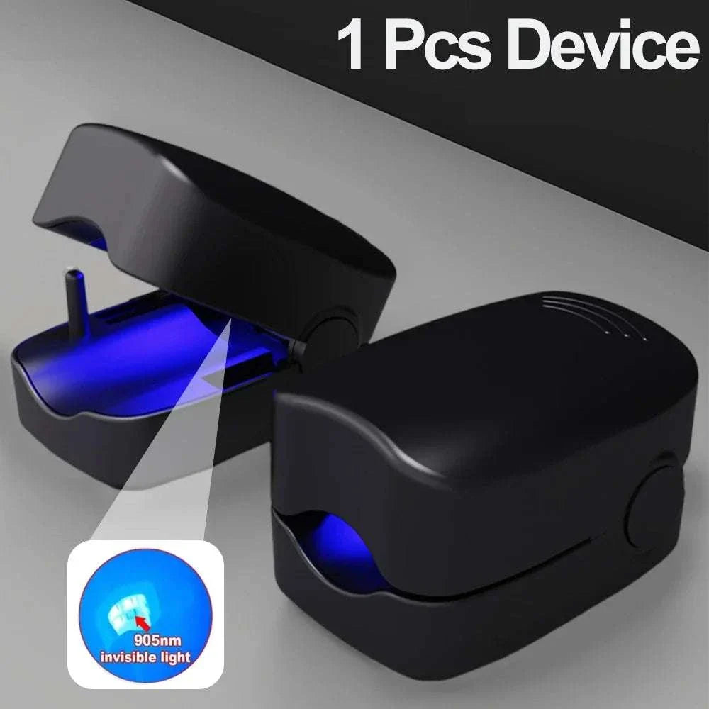 Black nail care device with 905nm invisible light for fungal treatment and nail repair