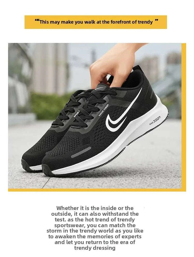 Men's lightweight running shoes black breathable mesh athletic sneakers with white sole and non-slip grip