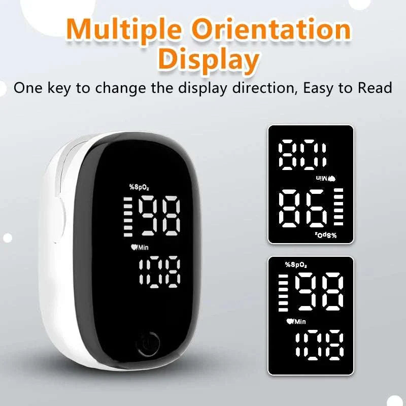 JUSTLANG Pediatric Oximeter with multiple orientation display for infant oxygen saturation and heart rate monitoring.