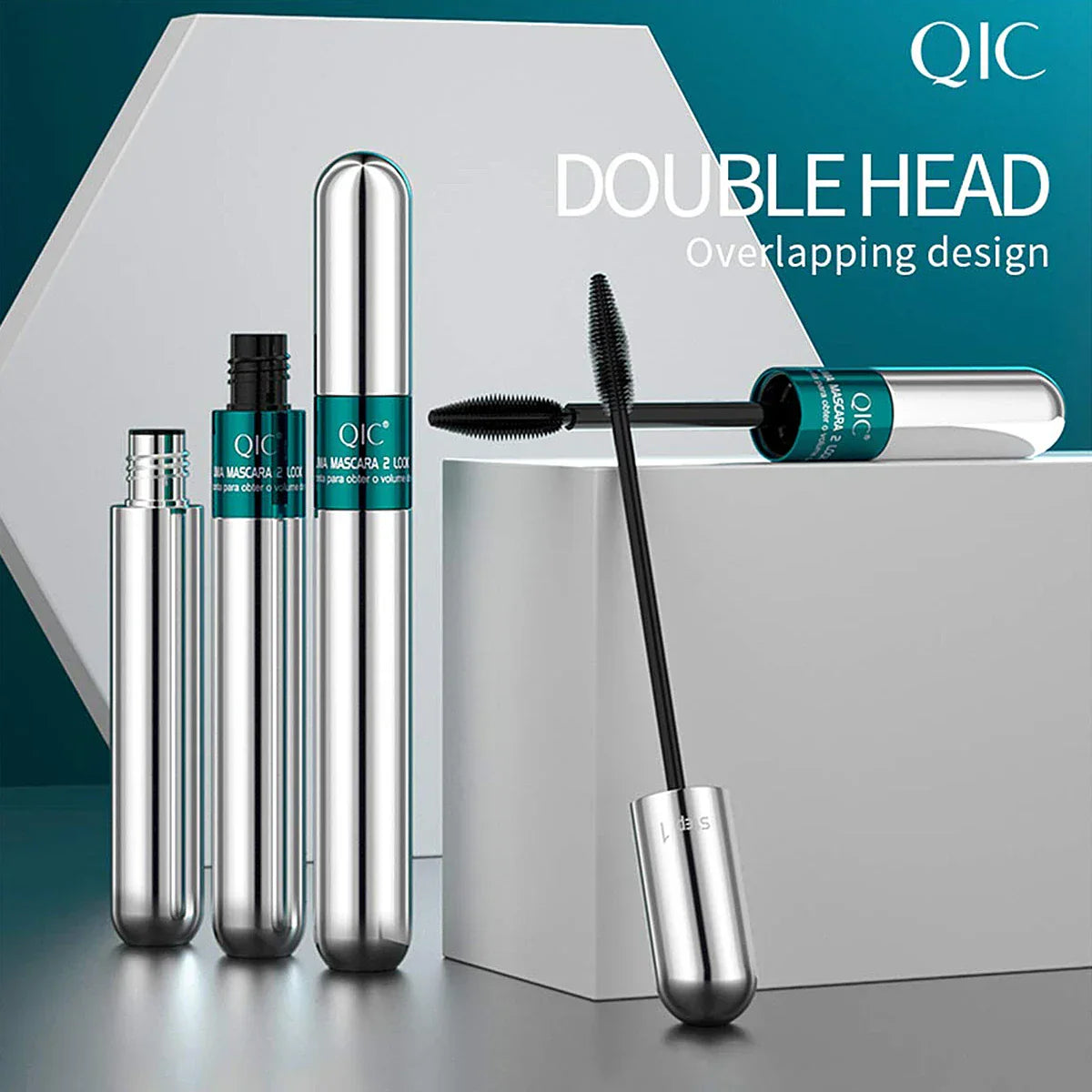 Double In-One Silk Fiber Mascara waterproof volumizing lengthening mascara with dual wand design