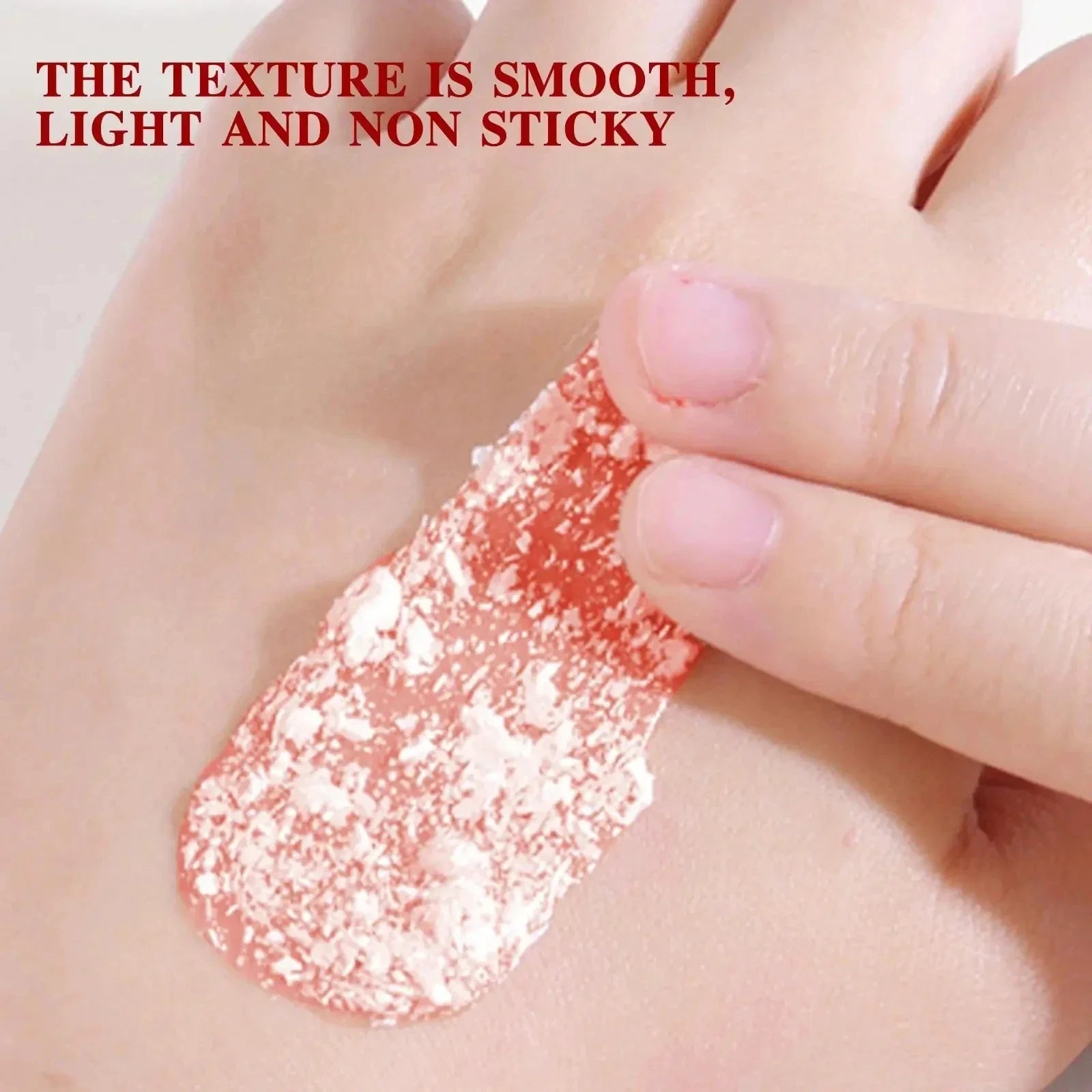 Close-up of smooth, light, non-sticky Dragon’s Blood Face Cream with retinol and placenta essence applied on skin