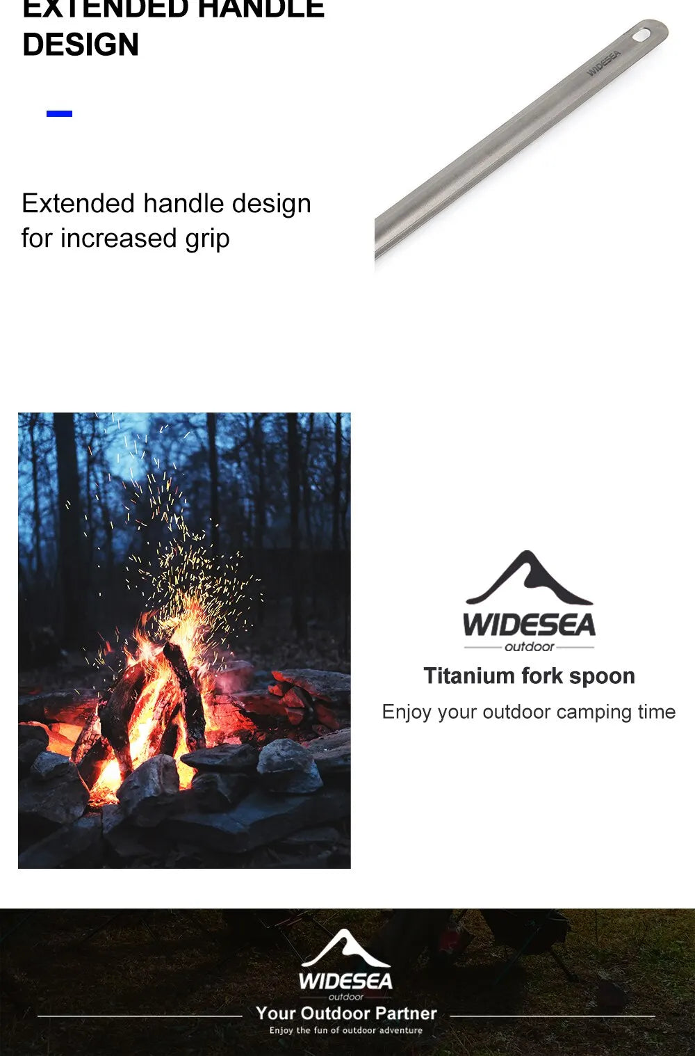 Widesea Camping Titanium Spork