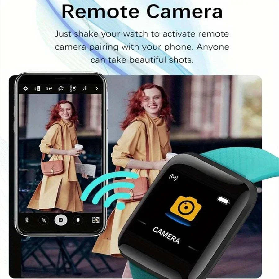 Multifunction Smart Watch with remote camera control and fitness tracking features