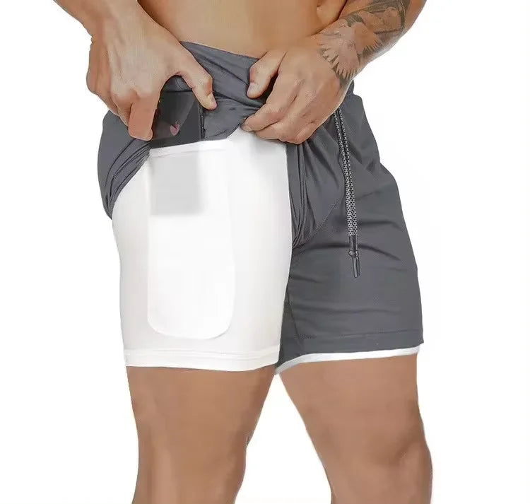 Summer Men’s Double Layer Sports Shorts