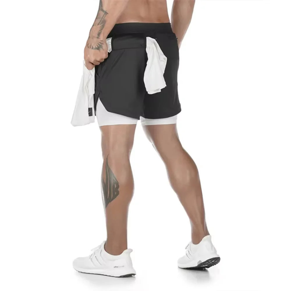 Summer Men’s Double Layer Sports Shorts