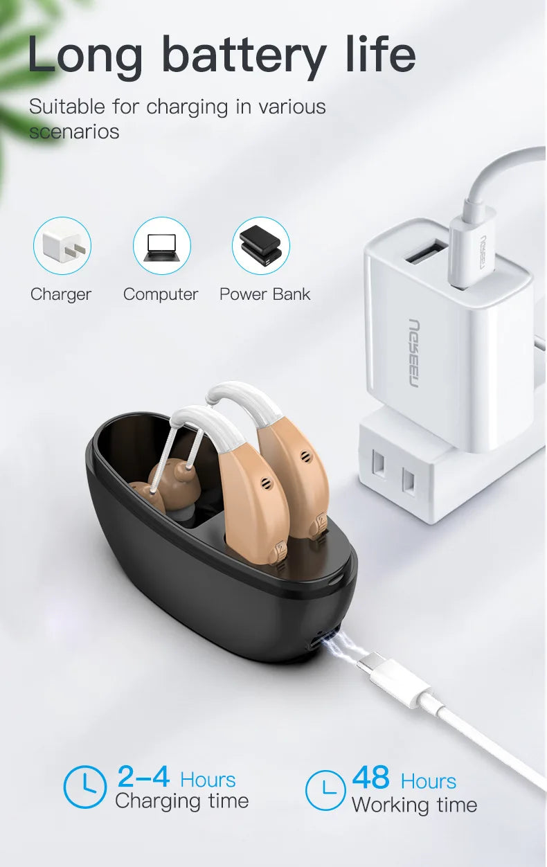 Hearing Aid Rechargeable Portable