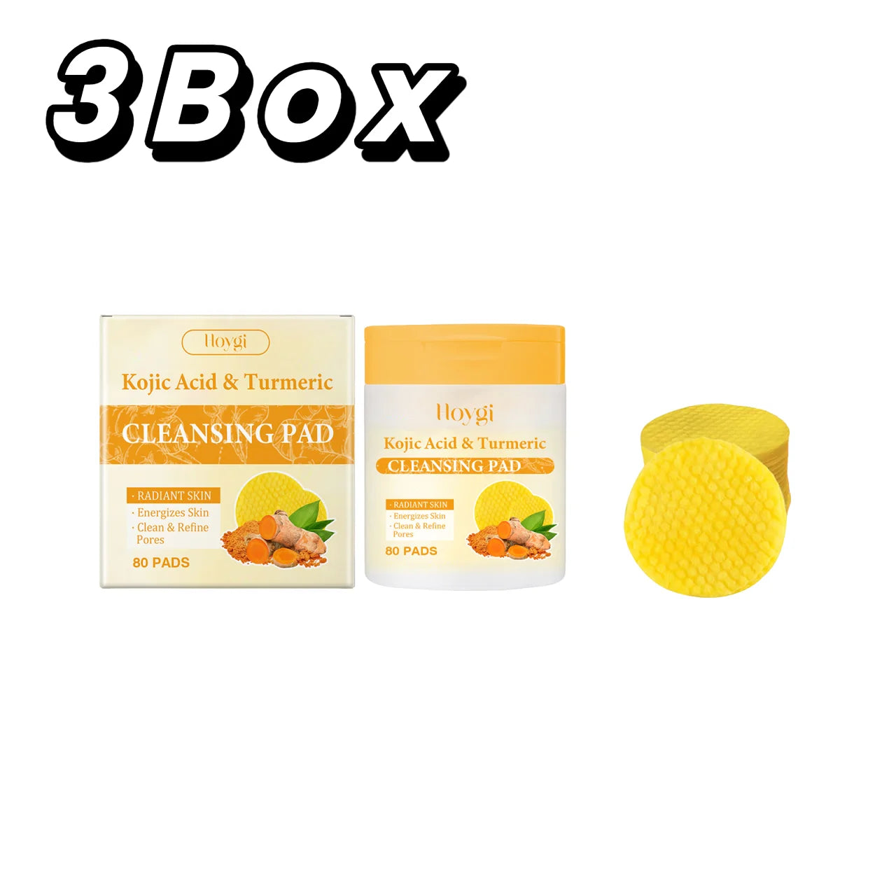 Turmeric Kojic Acid Cleansing Pads – Brighten, Exfoliate & Renew Skin